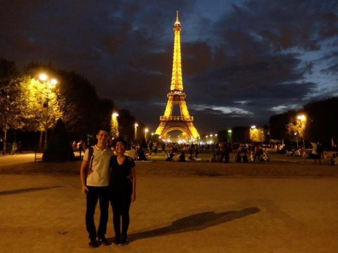 Eiffel Tower in Paris at night